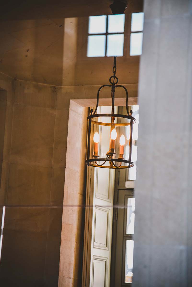 brown brown metal uplight chandelier lamp